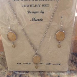 Matching Earring and Necklace set - Handmade/Repurposed jewelry